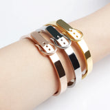 B062 Stainless Steel Belt Buckle Bangle Bracelet 3 Colors