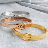 B062 Stainless Steel Belt Buckle Bangle Bracelet 3 Colors