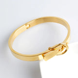 B062 Stainless Steel Belt Buckle Bangle Bracelet 3 Colors
