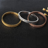Stainless Steel Scrub Bracelets - Gold/Rose Gold/Silver Cuff Bracelets