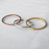 Stainless Steel Scrub Bracelets - Gold/Rose Gold/Silver Cuff Bracelets