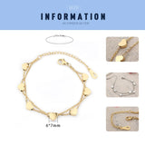 B214 Stainless Steel Double Layer Heart Charms Bracelet for Women