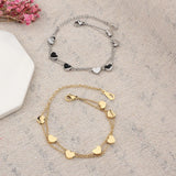 B214 Stainless Steel Double Layer Heart Charms Bracelet for Women