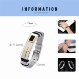 Titanium Steel Cross Bracelet Men Double Safety Clasp Wristband