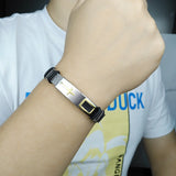 Titanium Steel Cross Bracelet Men Double Safety Clasp Wristband
