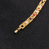 Women Crystal Bracelet Stainless Steel Magnetic Hologram Health Bracelet