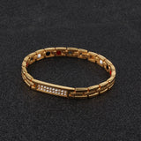 Women Crystal Bracelet Stainless Steel Magnetic Hologram Health Bracelet