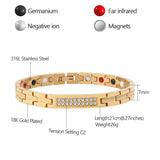 Women Crystal Bracelet Stainless Steel Magnetic Hologram Health Bracelet