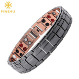 Pure Copper Double Row Magnetic Health Bracelet Power Wristband
