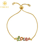 Romantic Love Crystal Charm Bracelet for Women