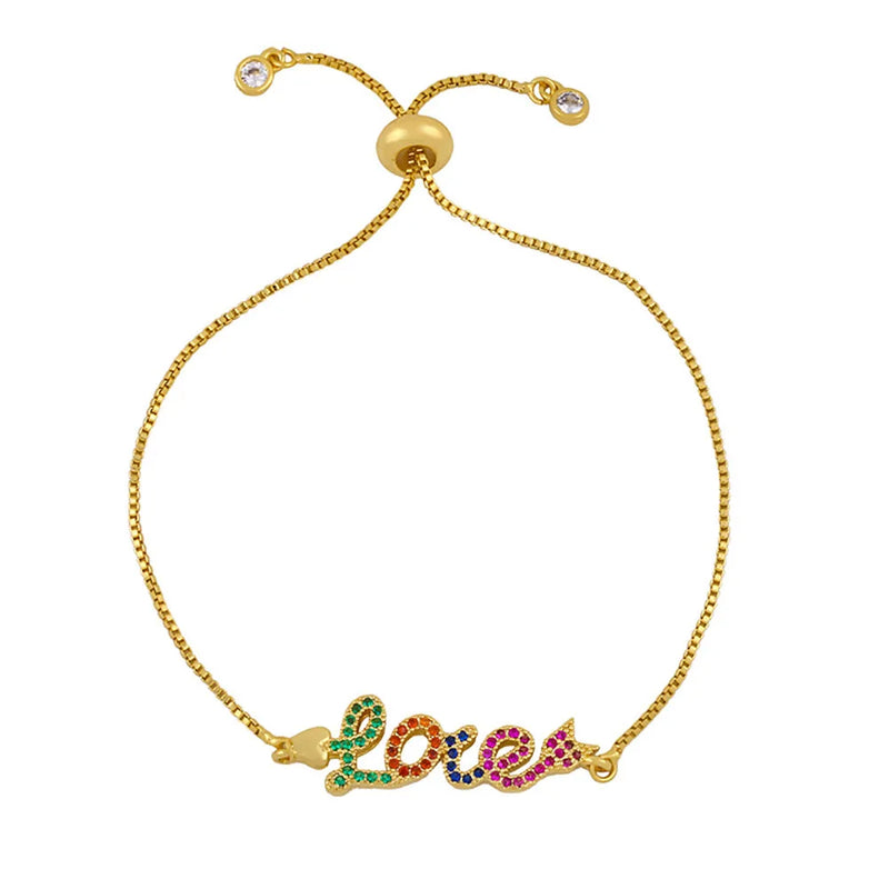 Romantic Love Crystal Charm Bracelet for Women