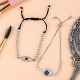 Mothers-Day CZ Adjustable Tennis Chain Brass Eye Bracelets for Women