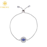 Mothers-Day CZ Adjustable Tennis Chain Brass Eye Bracelets for Women