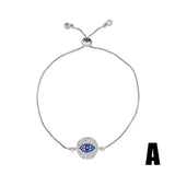 Mothers-Day CZ Adjustable Tennis Chain Brass Eye Bracelets for Women