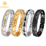 B580 Magnetic Stainless Steel Mens Power Element Bracelet with Magnets