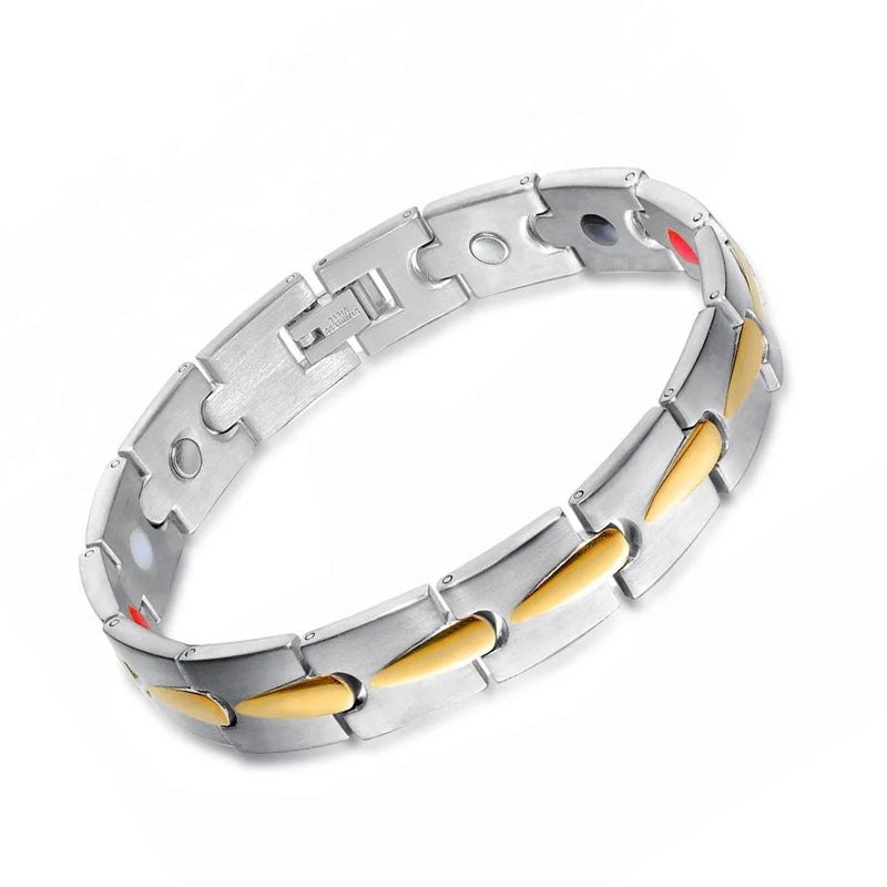 B580 Magnetic Stainless Steel Mens Power Element Bracelet with Magnets