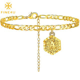 Alphabet Anklet Women Stainless Steel Initial Letter Anklet