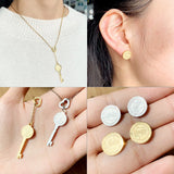 San Benito Key Necklace Earrings Set Stainless Steel Religious Jewelry