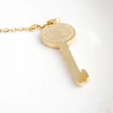 San Benito Key Necklace Earrings Set Stainless Steel Religious Jewelry