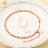 Adjustable Stainless Steel Anklet 4MM Beads Chain Foot Jewelry A02896