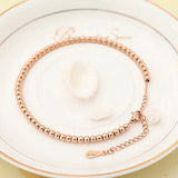 Adjustable Stainless Steel Anklet 4MM Beads Chain Foot Jewelry A02896