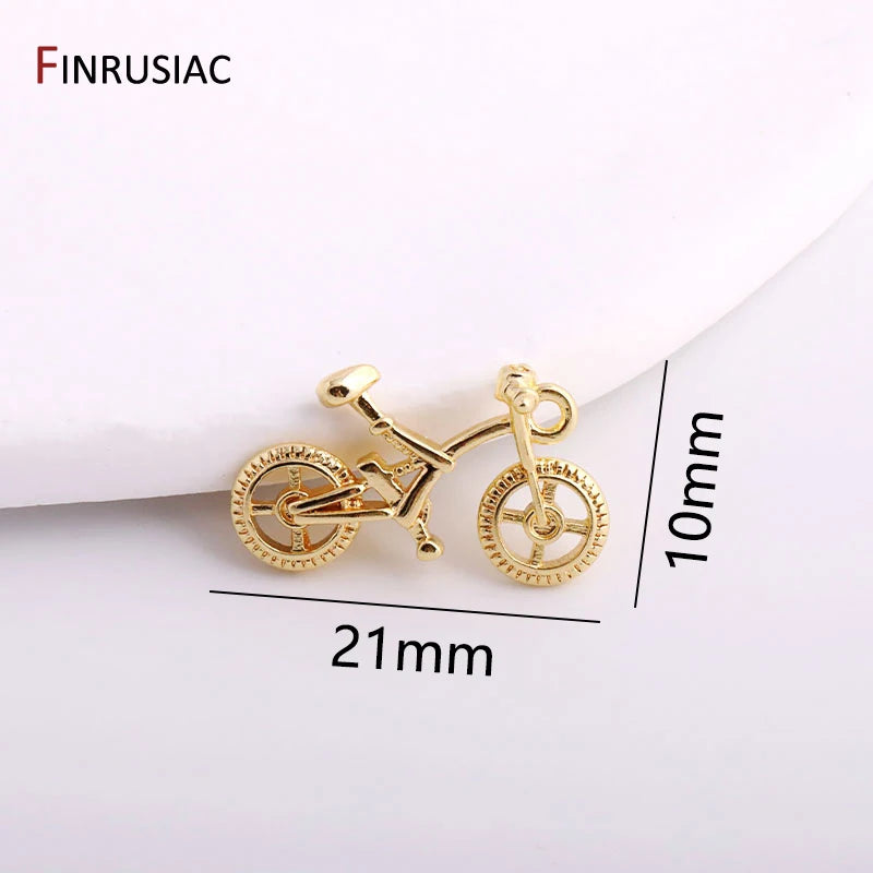 Bike Charms 14K Plated Bicycle Charm Pendents DIY Jewelry Making