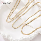 Brass Cuban Link Snake Chains Necklace For Women