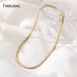 Brass Cuban Link Snake Chains Necklace For Women