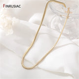 Brass Cuban Link Snake Chains Necklace For Women