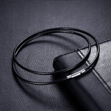 316L Stainless Steel Buckle 3mm Cord Necklace Men Women Choker Chain
