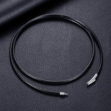 316L Stainless Steel Buckle 3mm Cord Necklace Men Women Choker Chain