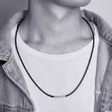 316L Stainless Steel Buckle 3mm Cord Necklace Men Women Choker Chain