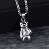 316L Stainless Steel Boxing Gloves Pendant Necklace Men Women Hiphop Rock