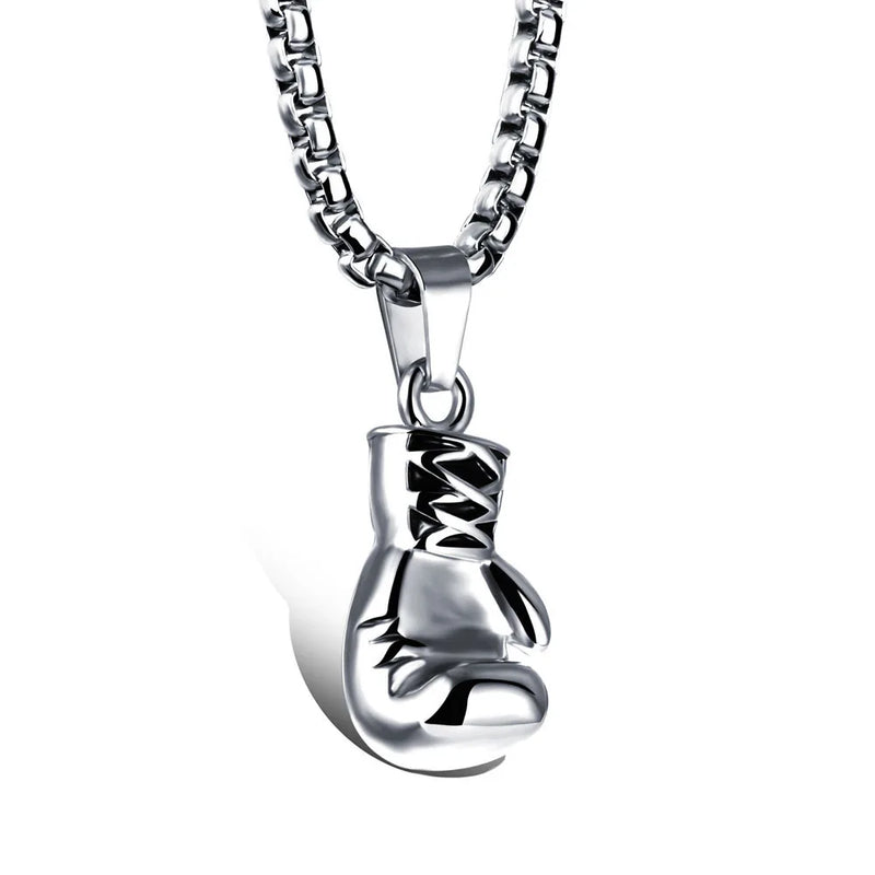 316L Stainless Steel Boxing Gloves Pendant Necklace Men Women Hiphop Rock