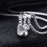 316L Stainless Steel Boxing Gloves Pendant Necklace Men Women Hiphop Rock