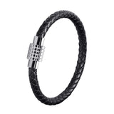Magnetic Buckle Red Leather Bracelet