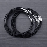 Leather Necklace Cord Stainless Steel Buckle DIY Jewelry String Rope