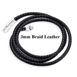 Leather Necklace Cord Stainless Steel Buckle DIY Jewelry String Rope