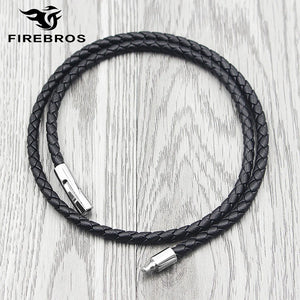 Leather Necklace Cord Stainless Steel Buckle DIY Jewelry String Rope