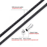 Stainless Steel Clasp Braided Leather Rope Necklace Men Women