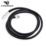 Stainless Steel Clasp Braided Leather Rope Necklace Men Women