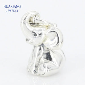 925 Silver Elephant Charm Bracelet Necklace Bead