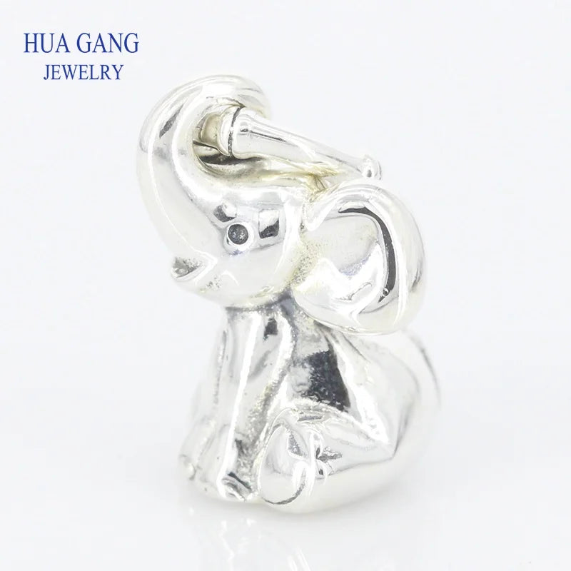925 Silver Elephant Charm Bracelet Necklace Bead