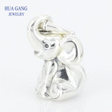 925 Silver Elephant Charm Bracelet Necklace Bead