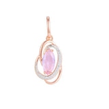 Women's Rose CZ Pendant Necklace Jewelry