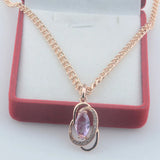 Women's Rose CZ Pendant Necklace Jewelry