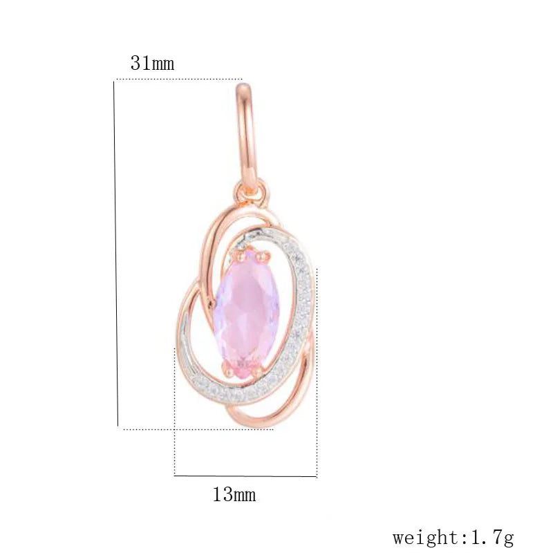 Women's Rose CZ Pendant Necklace Jewelry