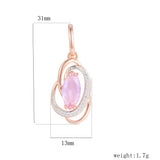Women's Rose CZ Pendant Necklace Jewelry