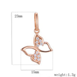 FJ 2 Style Women 585 Rose Butterfly Pendant Necklace