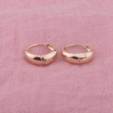 FJ 6mm Women Girls 585 Rose Smart Hoop Daily Earrings